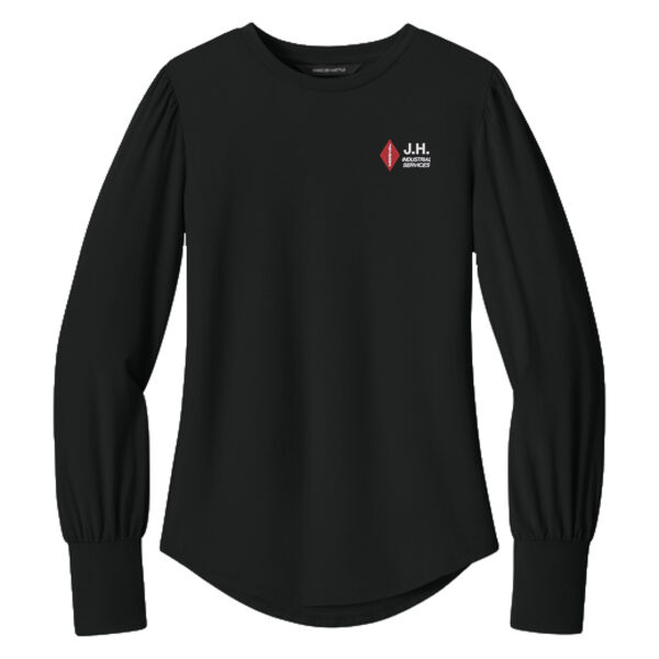 Women's Stretch Jersey Long Sleeve Blouson Top Thumbnail