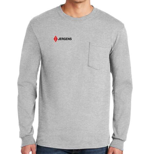 Gildan 100% US Cotton Long Sleeve T-Shirt with Pocket Thumbnail