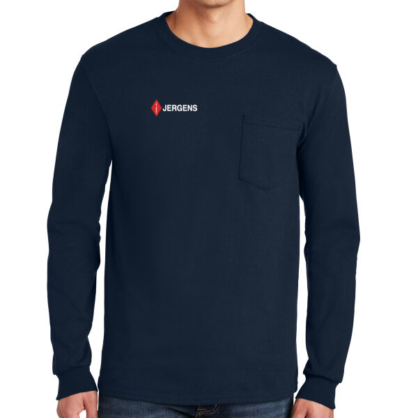 Gildan 100% US Cotton Long Sleeve T-Shirt with Pocket Thumbnail